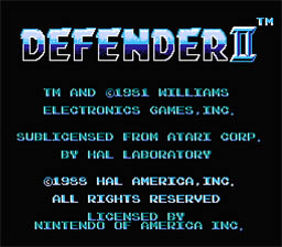 Defender 2 NES Screenshot Screenshot 1