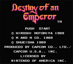 Destiny of an Emperor NES Screenshot Screenshot 1