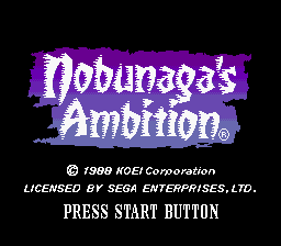 Nobunaga's Ambition Genesis Screenshot Screenshot 1