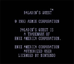 Paladin's Quest SNES Screenshot Screenshot 1