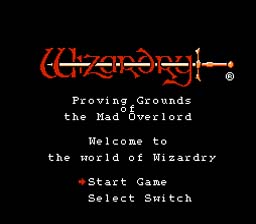 Wizardry NES Screenshot Screenshot 1